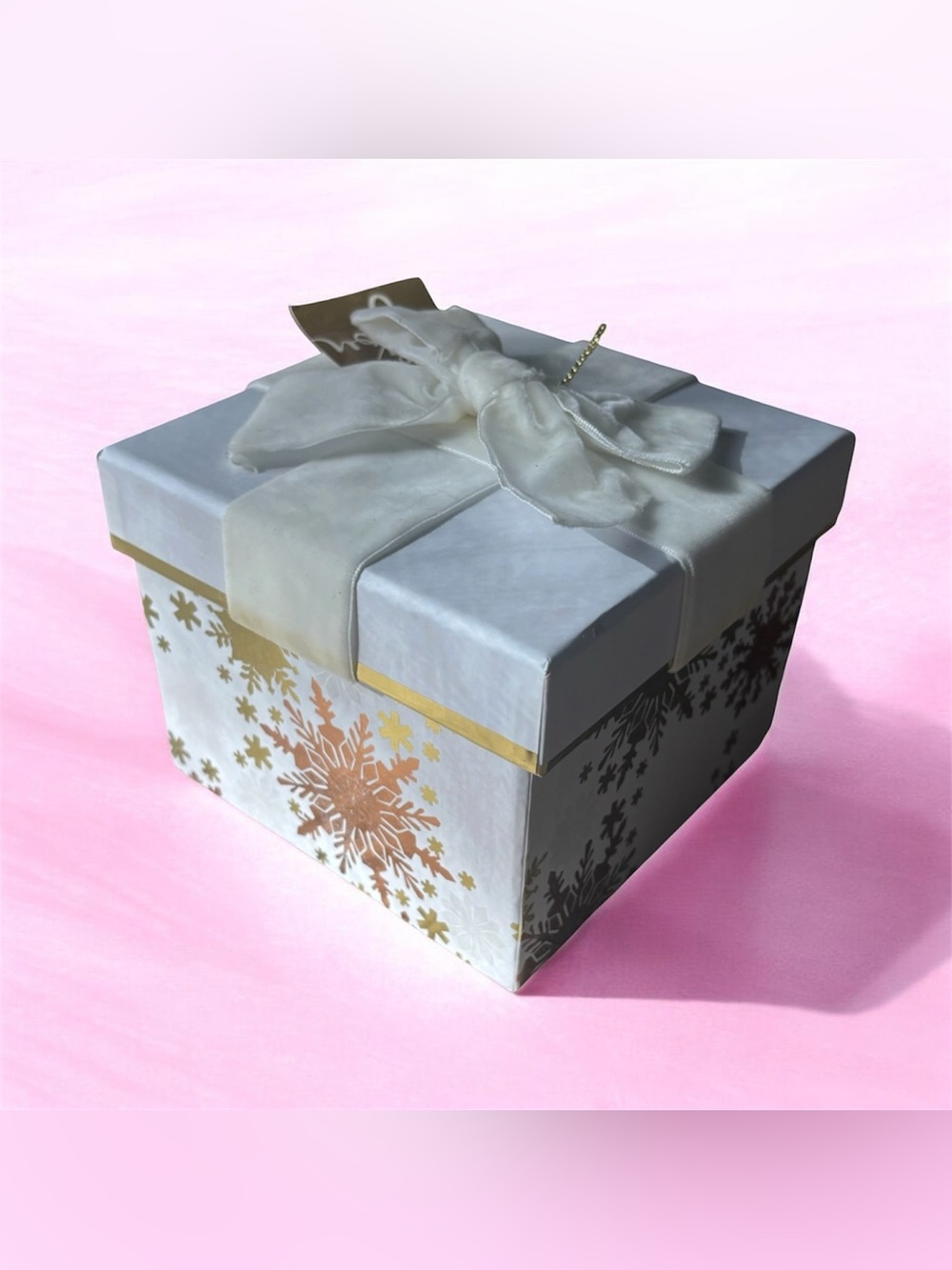 NWT Sheffield Home Holiday Snowflake Gift Box With Ribbon